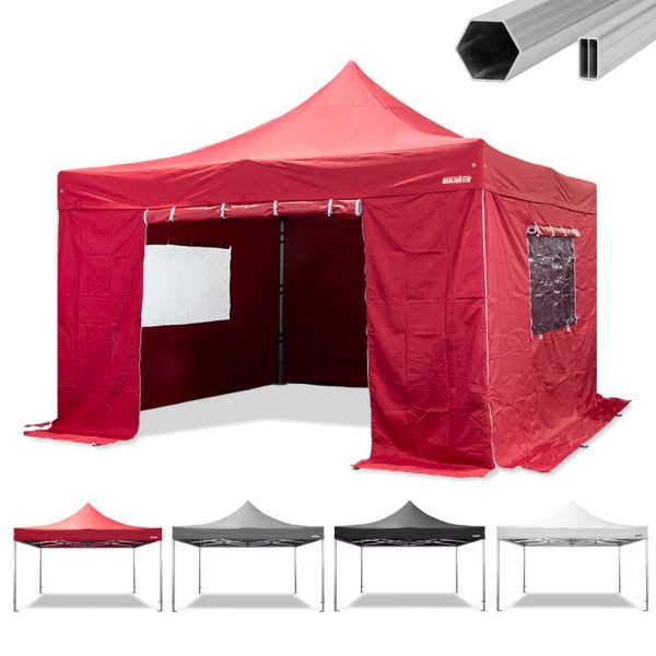 Bulhawk® 4x4 Deluxe 50mm Hex Aluminium Pop-Up Gazebo | Heavy Duty ...